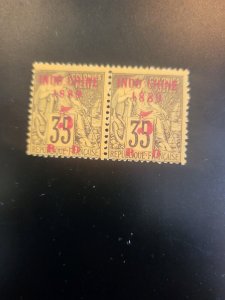 Stamps Indochina Scott #2d h (2,2a pair)