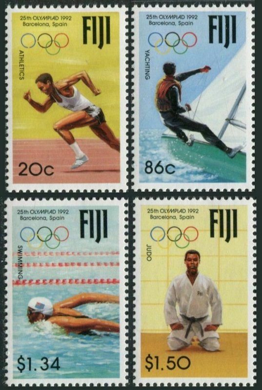 Fiji 665-668,MNH.Michel 660-663. Olympics Barcelona-1992.Running,Yachting,Judo,