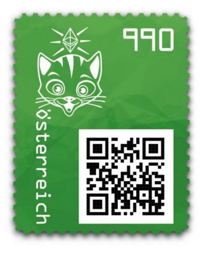 Austria 2021 MNH Stamp Crypto Stamp Green Type Cat Ethereum