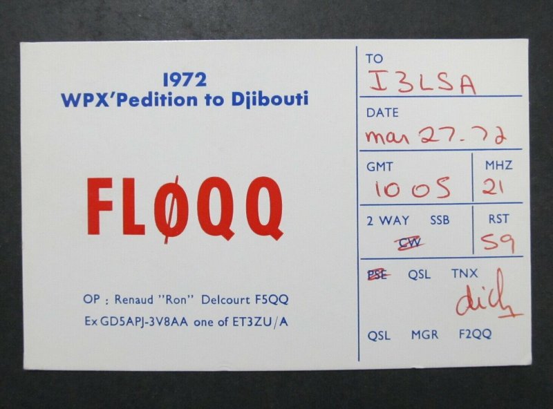 6434 Amateur Radio QSL Card WPX Pedition to Djibouti Africa