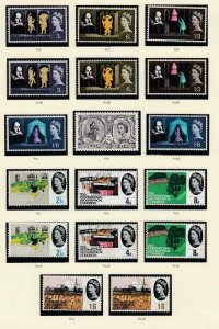 GB COMPLETE VF-MNH PHOSPHOR ISSUES TO BATTLE OF BRITAIN (LH) RED X ETC CV $258+