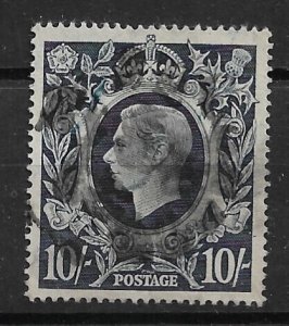 1939 Great Britain Sc251 10s King George VI used