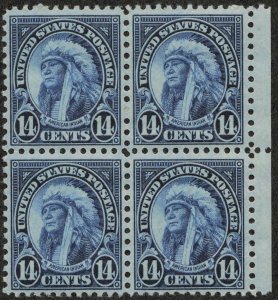 USA 1931 Mint Block SC695 American Indian Dark blue 14 Cent 1931