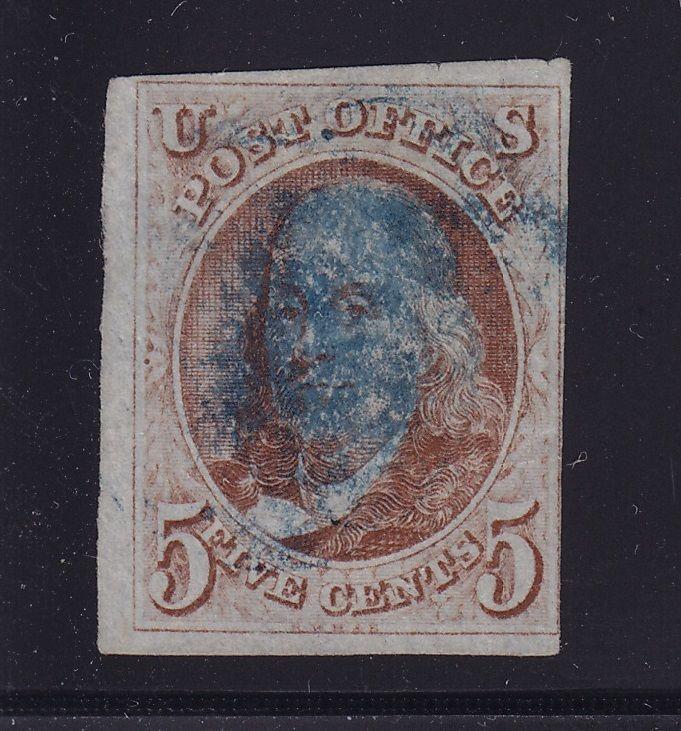 1 VF used neat blue cancel with nice color cv $ 425 ! see pic !