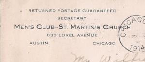 PATENT FOLDED MAILER w #405 CHICAGO Men's Club talk featured W J CALHOUN CHINA !