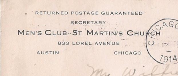 PATENT FOLDED MAILER w #405 CHICAGO Men's Club talk featured W J CALHOUN CHINA !