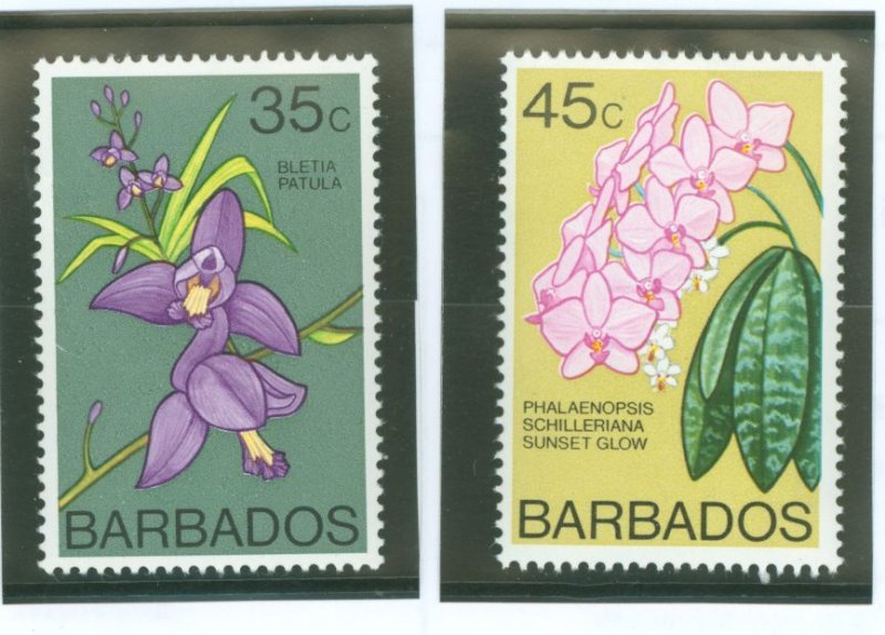 Barbados #406/406B  Single (Flowers)