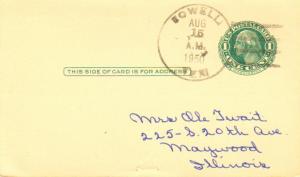 United States Texas Yowell 1950 4c-bar  1898-1954  Postal Card  Philatelic  S...