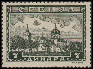 Serbia 2N39 - Unused-NG - 7d Tsitsa Monastery (Germ. Occ.) (1942) (cv $0.55)