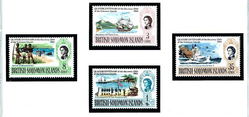 Solomon Is 176-79 MNH 1968 Anniversary of discovery of Solomon Is