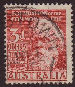 Australia 1951 Sc#241, SG#242, 3d Red Henry Parkes USED.