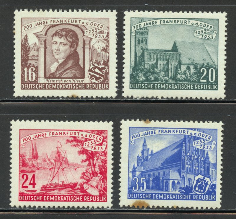 DDR Scott 151-154 Unused HOG - 1953 Frankfurt-on-Oder Founding - SCV $4.25