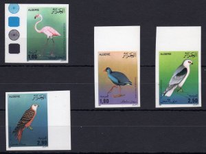 Algeria 1987 Sc#849/852 BIRDS Set (4) IMPERFORATED MNH