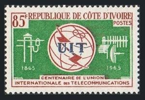 Ivory Coast 228,MNH.Michel 283. ITU centenary,1965.Communication equipment.