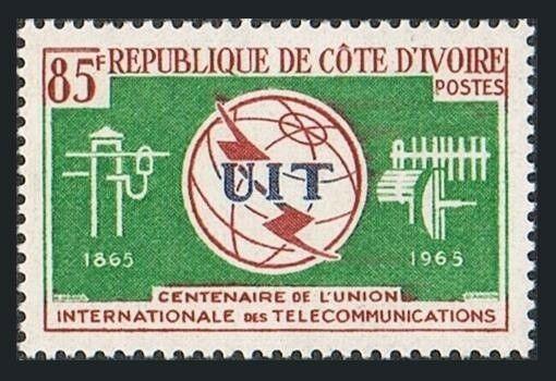 Ivory Coast 228,MNH.Michel 283. ITU centenary,1965.Communication equipment.