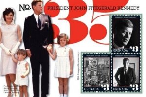 Grenada 2011 - John F. Kennedy Inauguration - Sheet Of 3 Stamps - Scott 3845 MNH