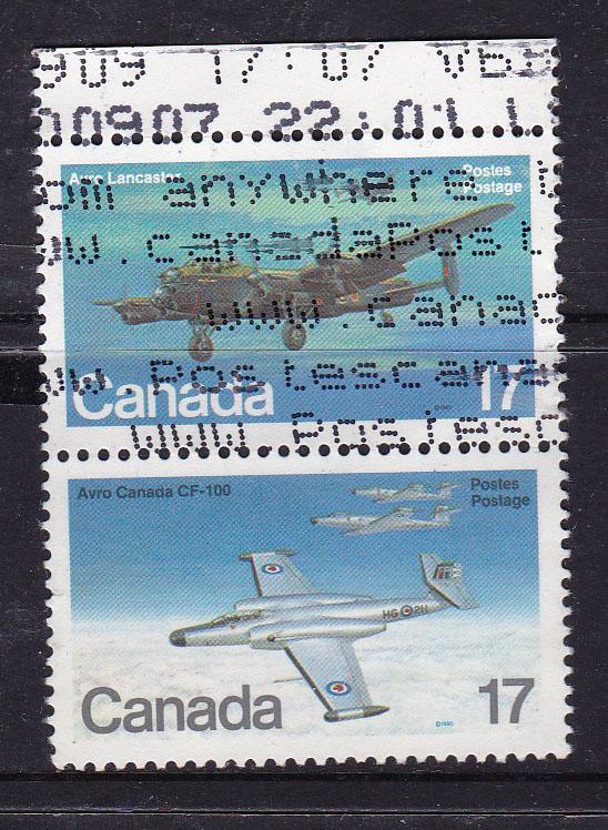 Canada - 1980 Aircraft -Joined pair 2x  17c Used