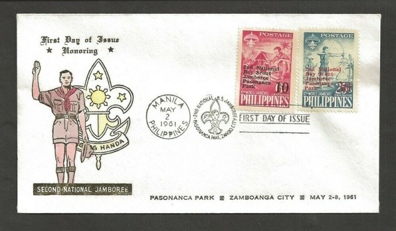 1961 Boy Scouts Philippines 2nd Jamboree FDC Pasananca Park cancel 10