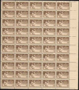 US  #968 POULTRY INDUSTRY CENTENNNIAL CHICKEN  SHEET OF 50