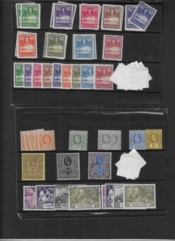 SIERRA LEONE Clean mainly mint assembly on fourteen large - 33630