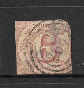 THURN & TAXIS SOUTH 1859  6kr  ROSE  FU   Sc 49 