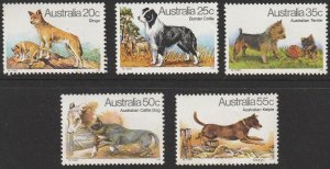 Australia 1980 Sc#727-731 Set of 5 Dogs of Australia MINT-XF-OG-NH.