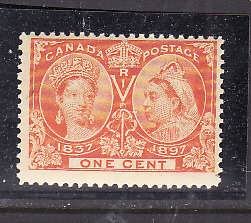 Canada-Sc#51-Unused 1c orange-QV Diamond Jubilee-og-NH-1897-Cdn182