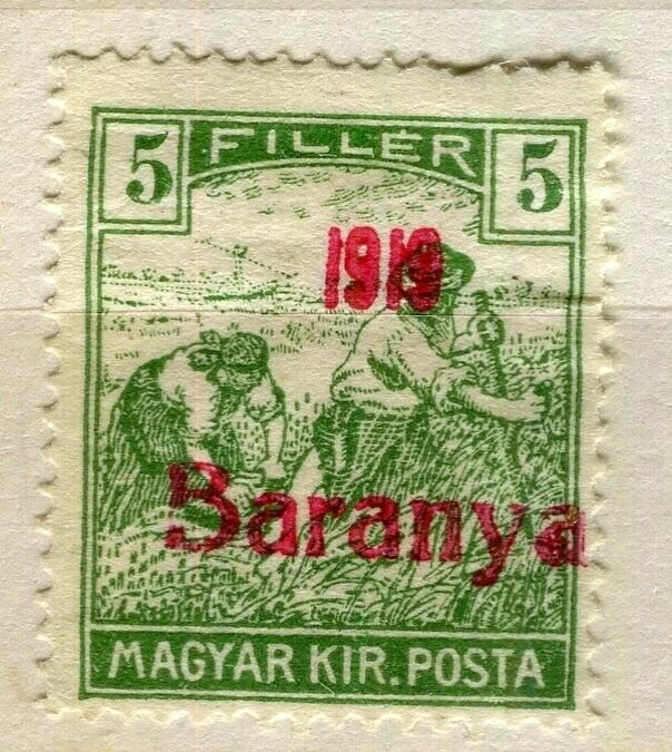 HUNGARY; 1919 Serbian Occupation ' 1919 Baranya ' Optd. Mint hinged 5f.