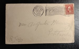 US #375 Postal Cover Alma, Michigan To Pottersville,Mi Cancelled 1911 Fine