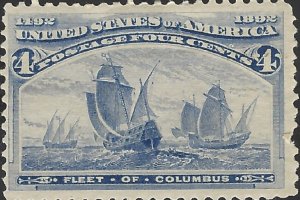 US Scott #233 Mint Hinge Thin 4 Cent 1893 Columbian Exposition Stamp