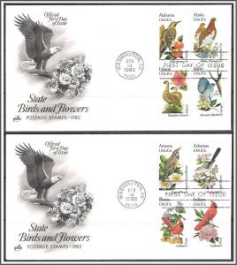 US #1953-2002 State Birds & Flowers Complete Set FDC