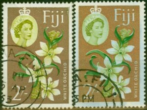Fiji 1962-67 2s White Orchid Both Shades SG319-319a V.F.U