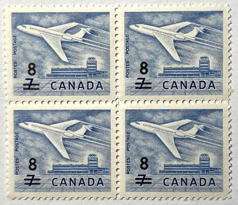 CANADA 1964 #430 Jet Surcharge - Block of 4 MNH