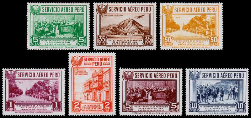 Peru Scott C6-C12 (1935) Mint LH VF Complete Set, CV $62.20