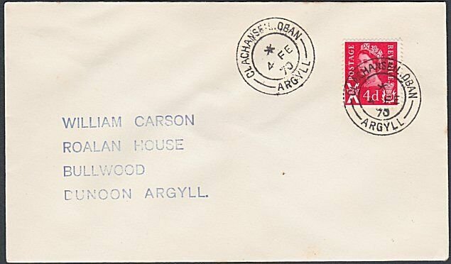 GB SCOTLAND 1970 cover CLACHAN SEIL / OBAN ARGYLL cds...................k638