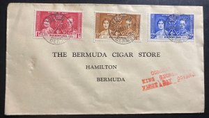 1937 Hamilton Bermuda First Day Cover King George VI Coronation KG6 Local