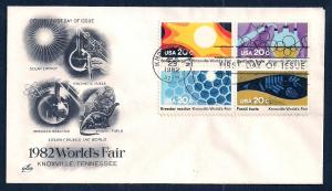 UNITED STATES FDC 20¢ Knoxville World Fair BLK 1982 ArtCraft