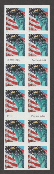 U.S. Scott #3966a Plate #P1111 - Statue of Liberty Stamps - Mint NH Booklet