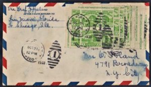 US 730a x 50 In Overlapped Blocks and Pairs from NY Oct 21, 1933- Zepp. Fligh...