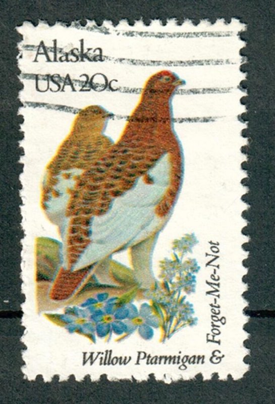 1954A Alaska Birds and Flowers used single - bullseye perf 11.25 x 11