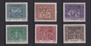Poland  #925-930  MNH  1960  carvings by Stoss