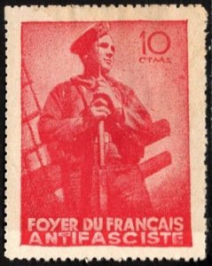 1937 Spain Civil War 10 Centimos Foyer du Francais Anti Fascist Militiaman