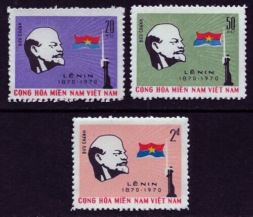 VIETNAM NLF National Liberation Front Michel#23-26 Lenin set of 3 (1970) MNH