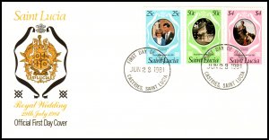 St Lucia 543-545 Royal Wedding U/A FDC