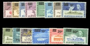 British Antarctic Territories #25-38 Cat$133.65, 1971 Surcharges, complete se...
