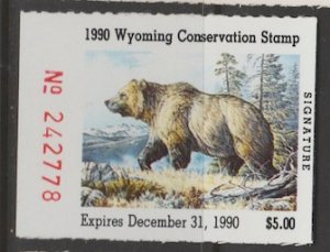 U.S. Scott Scott #7 Wyoming Conservation Stamp - Unused Single