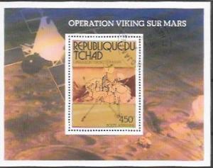 Chad Mini Sheet #C194 used. Operation Viking - Mission to Mars 1976