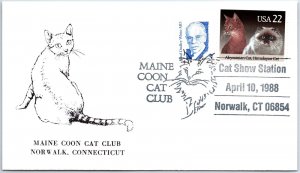 US SPECIAL EVENT COVER THE MAINE COON CAT CLUB SHOW NORWALK CT 1988 - TYPE A