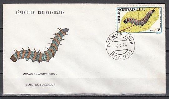 Central Africa, Scott cat. 190 only. Insect value from set. First Day Cover