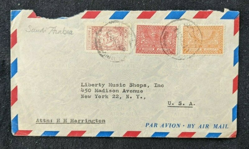 Vintage Saudi Arabia Airmail Cover to New York City USA